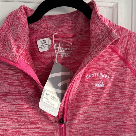 NWT Nantucket Garb Girls Pink Athletic Zip Up Jacket Logo, Size XL Age 11-12 - Picture 3 of 6